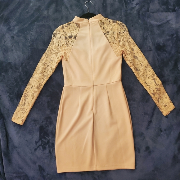 Parisian Collection Laced Long Sleeve Mini Dress - Picture 2 of 3